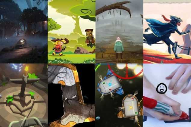 Top left to right: Aporia: Beyond the Valley, Dartanan, Lake Ridden, Lost Words. Bottom left to right: Madballz, OCMO, Oxyjet, PapAR.